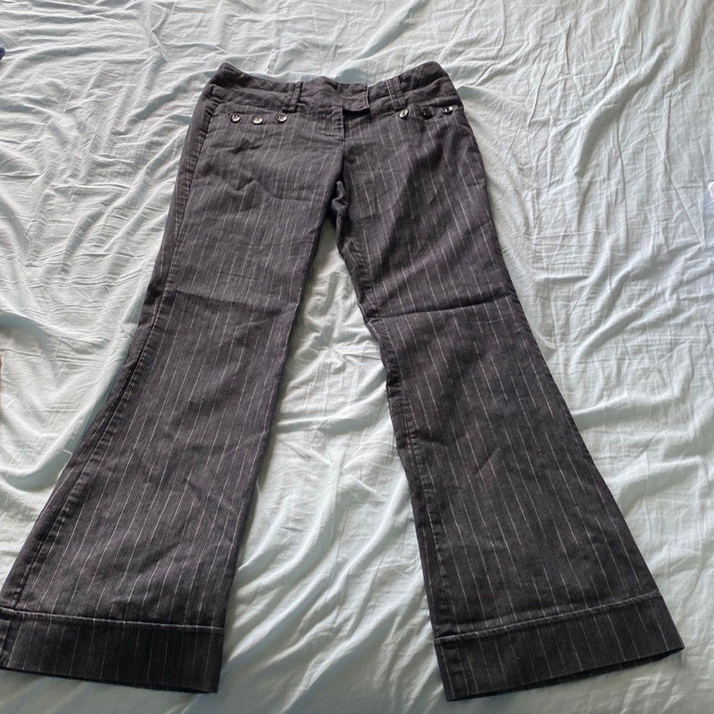 bootcut pinstripe pants